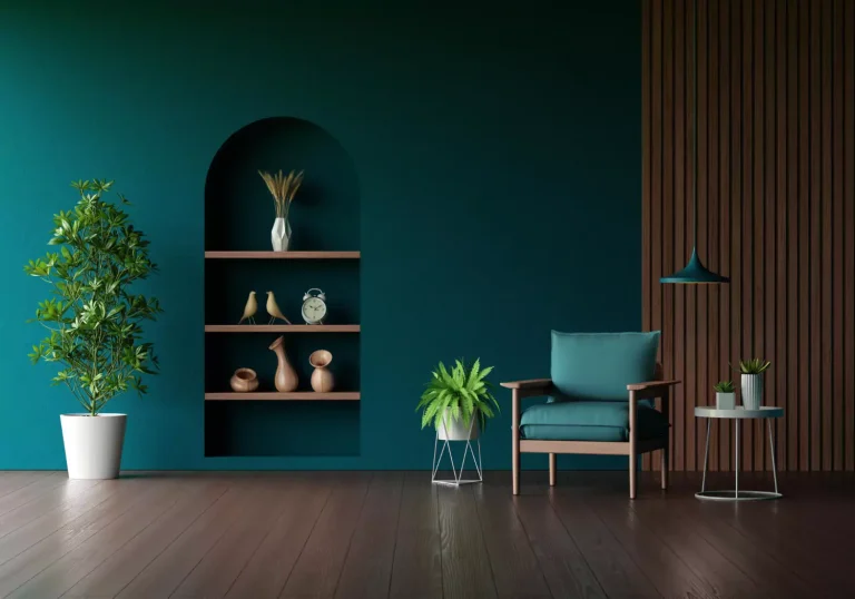 armchair green living room with copy space 659d7fd9c7432